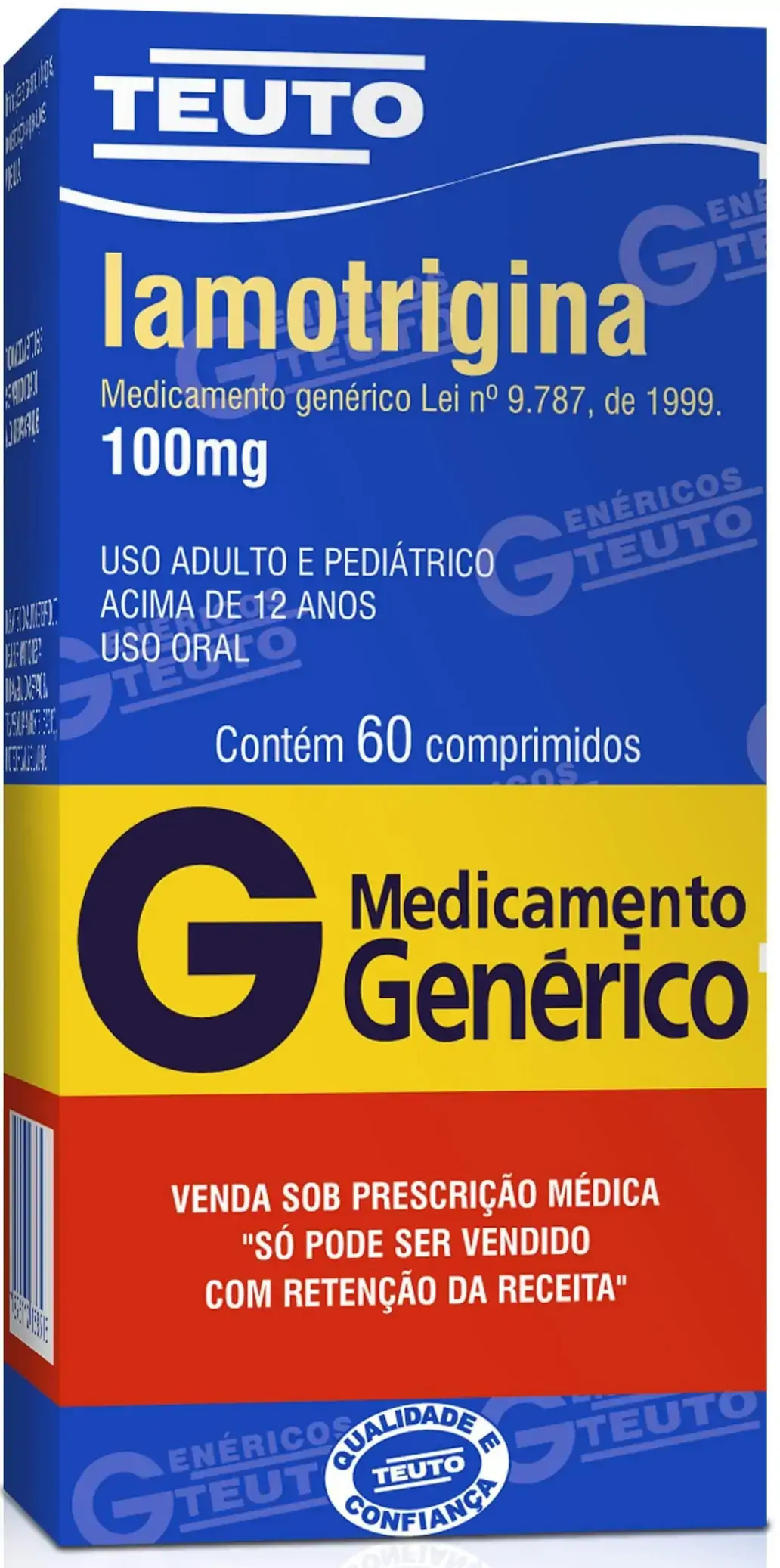 Lamotrigina 100mg Caixa 60 Comp