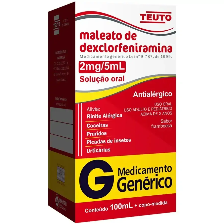 Maleato De Dexclorfeniramina 0,4mg 100ml Sol Cp Md 10ml