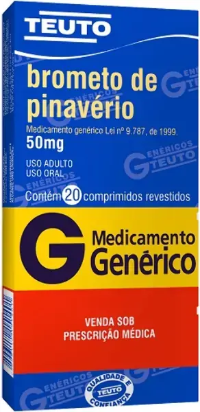 Brometo De Pinaverio 50mg Caixa 20 Comp Rev