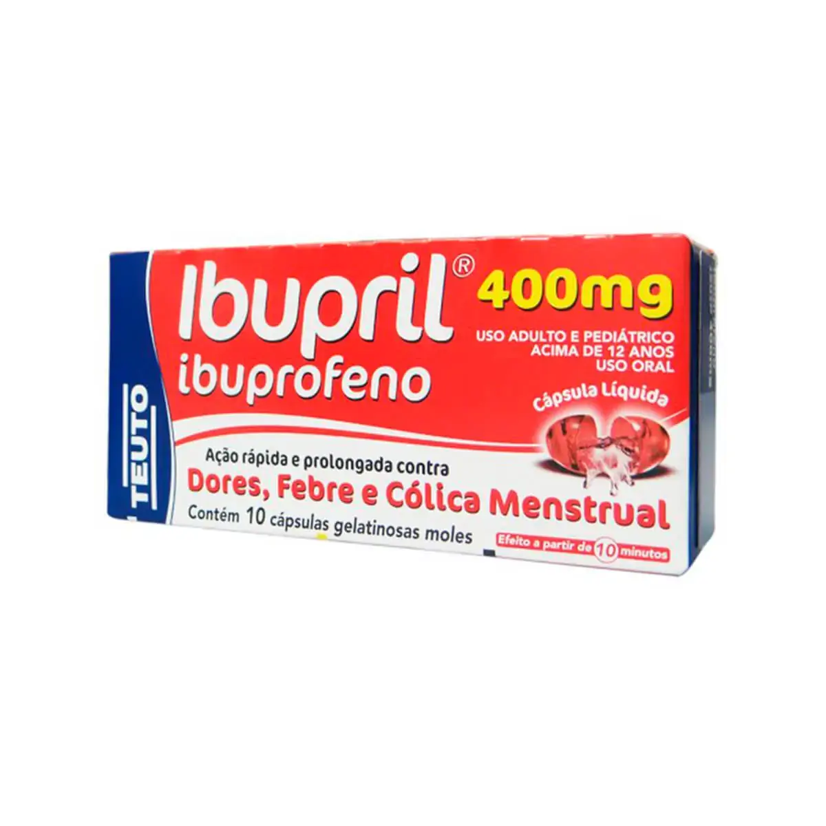 Ibupril 400mg Teuto Caixa 10 Cápsulas Gelatinosas