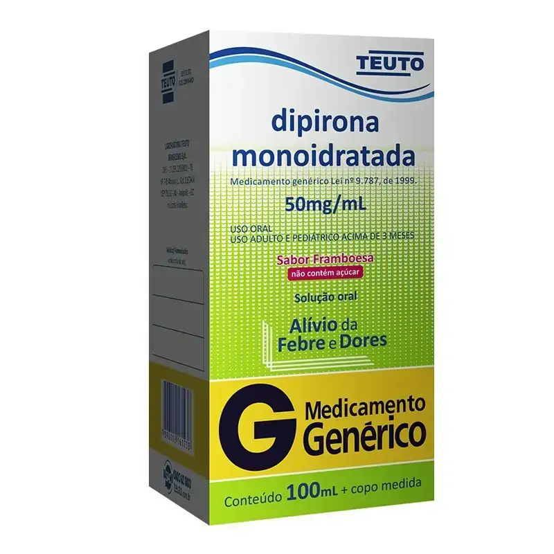 Dipirona Sodica 50mg/ml Framboesa Teuto