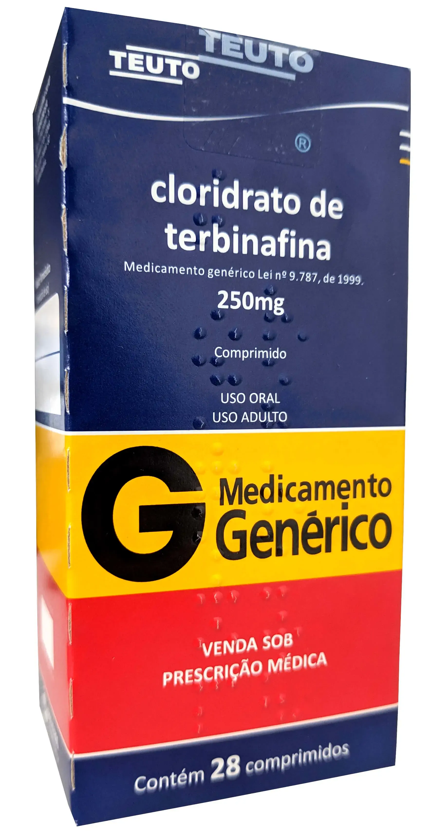 Cloridrato De Terbinafina 250mg Com Ct Bl Al Plas Pvc Trans