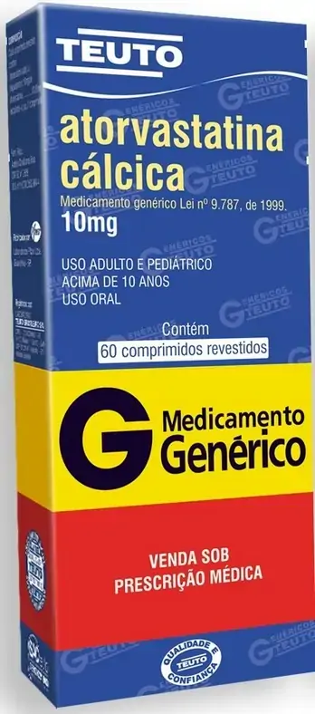 Atorvastatina Cálcica 10 Mg 60 Comprimidos Teuto Genérico