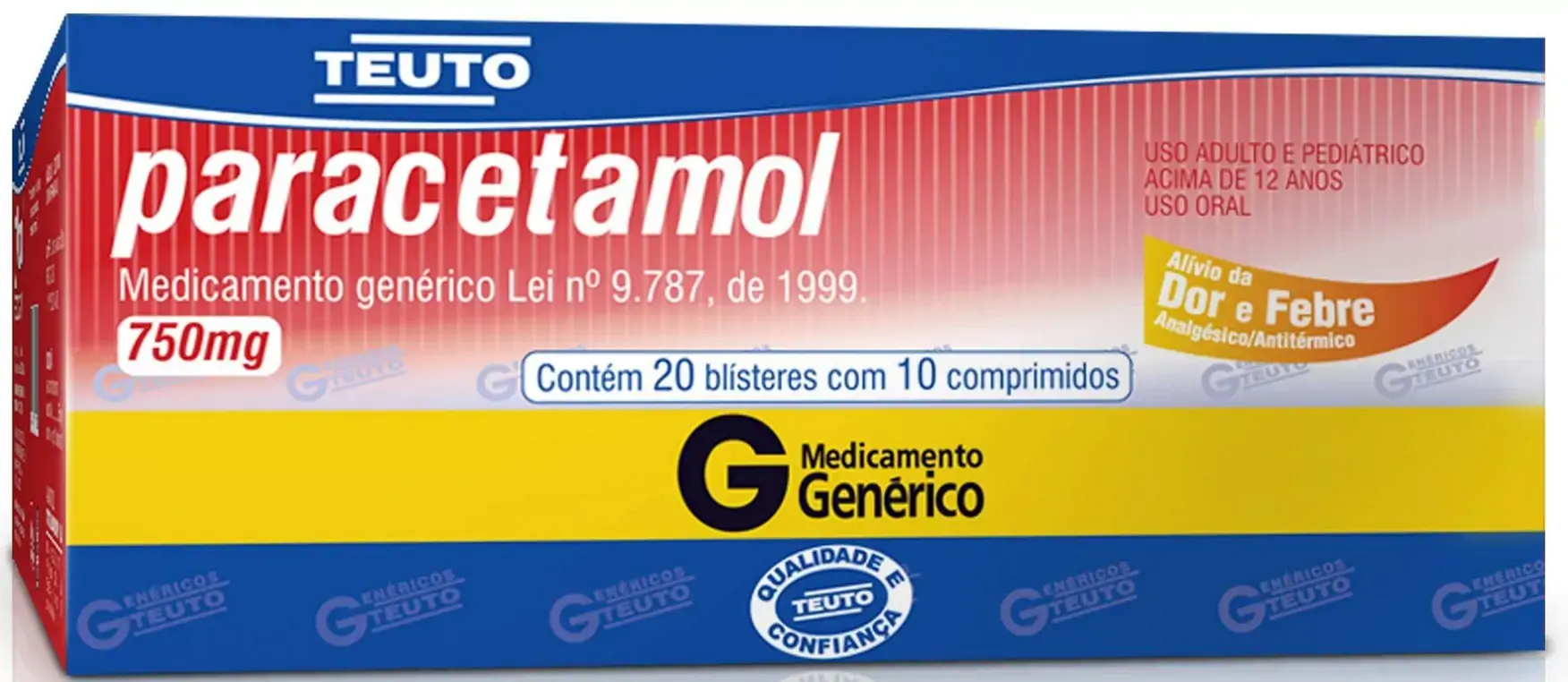 Paracetamol 750mg Caixa 200 Comp E.m