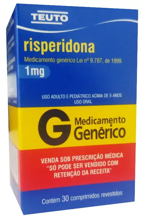 Risperidona 1mg Cx 30 Comp Rev