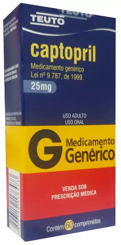 Captopril 25mg Caixa 60 Comp