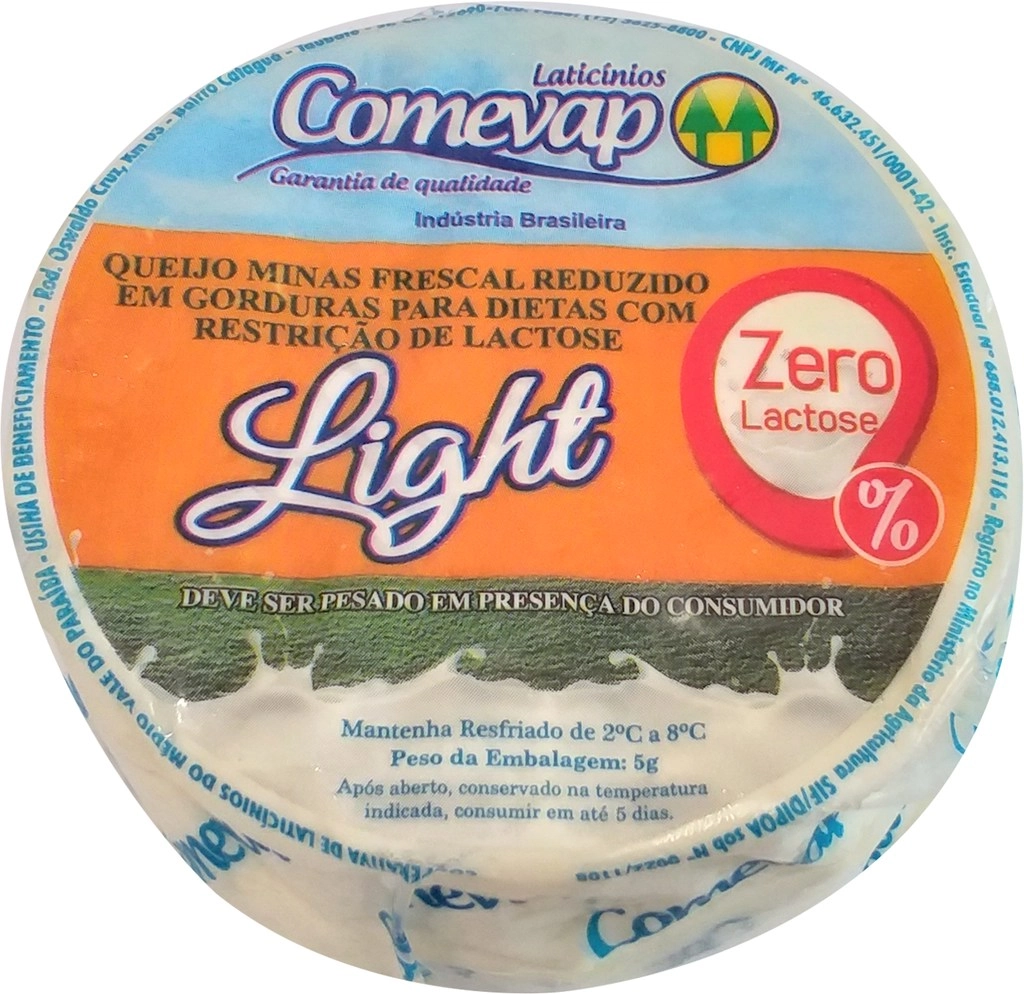 Queijo Minas Comevap Frescal Light Zero Lactose Kg