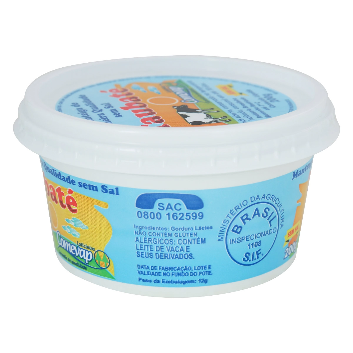 Manteiga Taubate Comevap 200gr S/sal