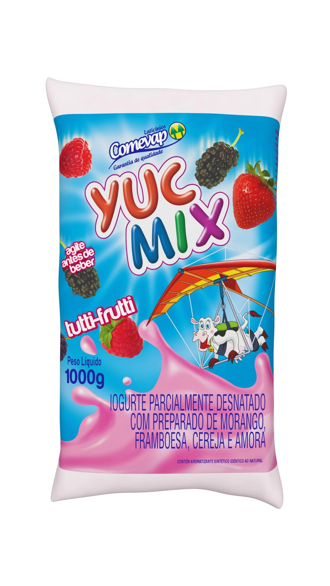 Iogurte Parcialmente Desnatado Yuc Mix Tutti Fruti 1000g