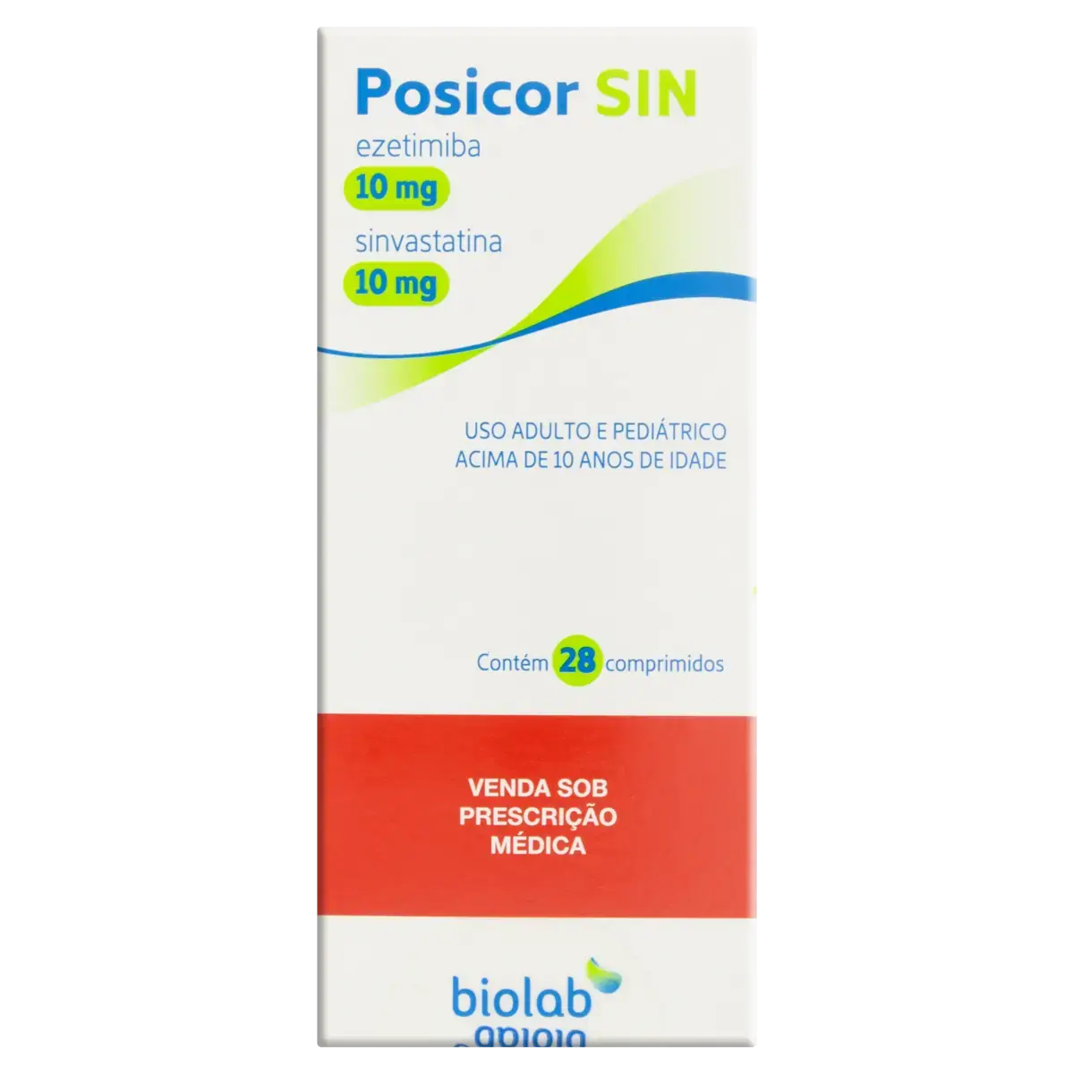Posicor Sin Ezetimiba 10mg Sinvastatina 10mg Biolab Caixa 28 Comprimidos