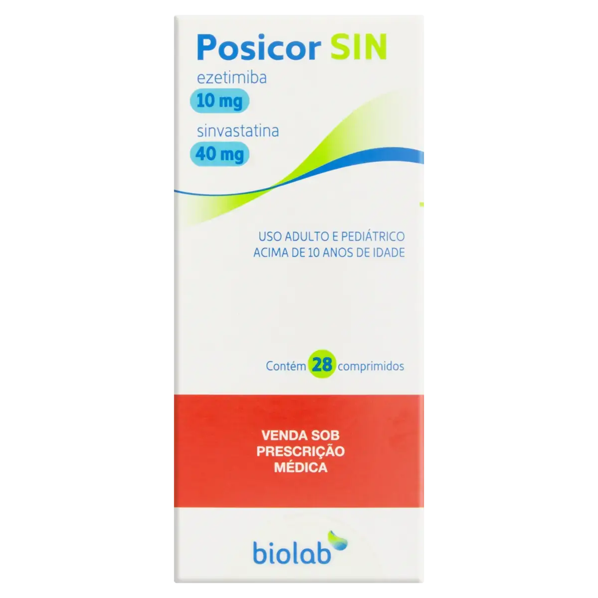 Posicor Sin Ezetimiba 10mg Sinvastatina 40mg Biolab Caixa 28 Comprimidos