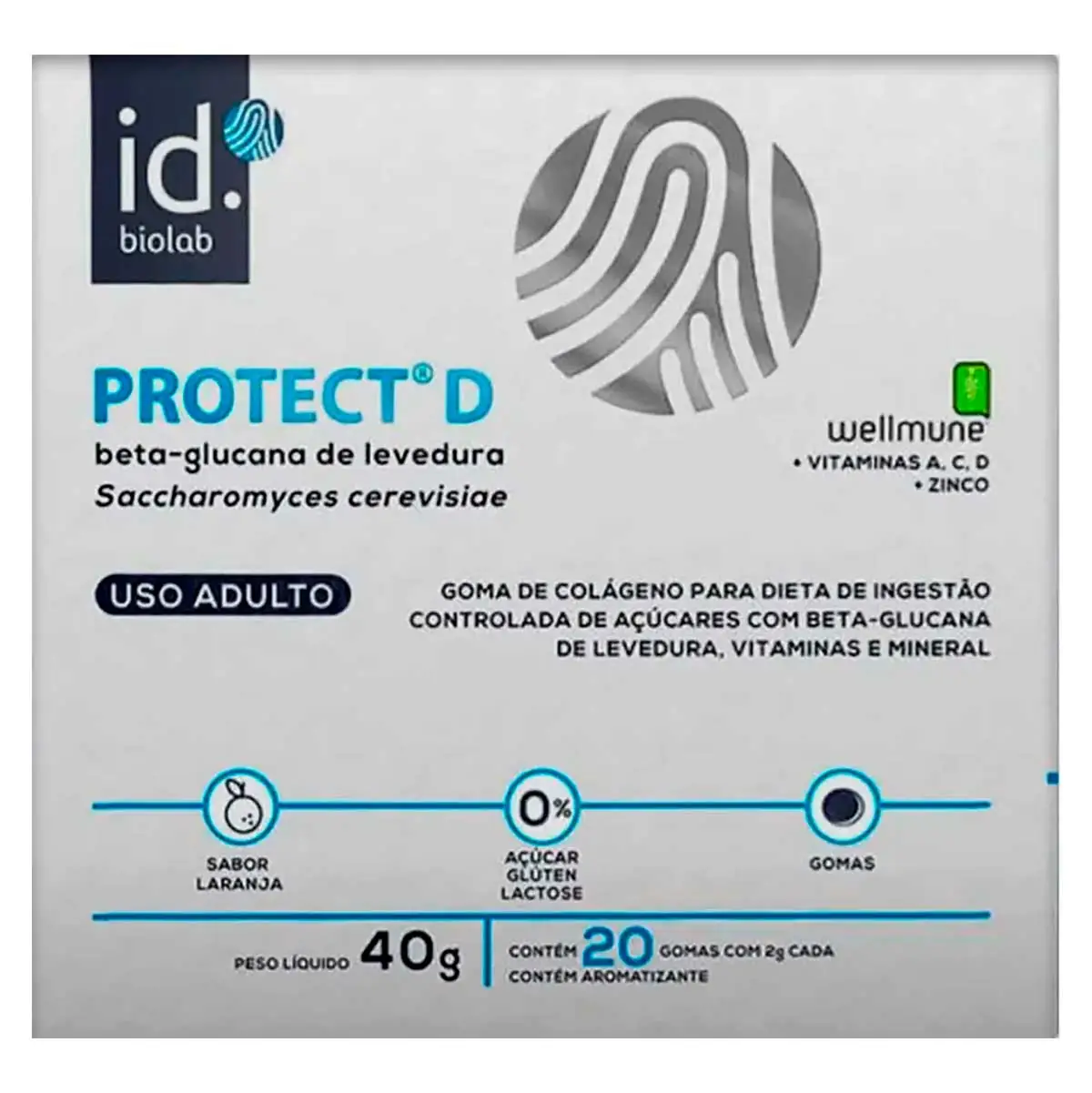 Protect D Adulto 125mg Sabor Laranja 20 Gomas