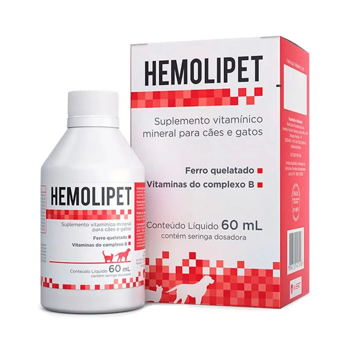 Suplemento Alimentar para Cães e Gatos Hemolipet 60ml - Avert
