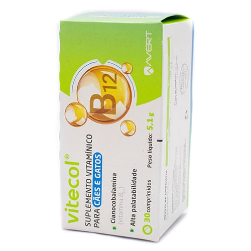 Suplemento Vitamínico para Cães e Gatos Vitecol Avert 30 comprimidos