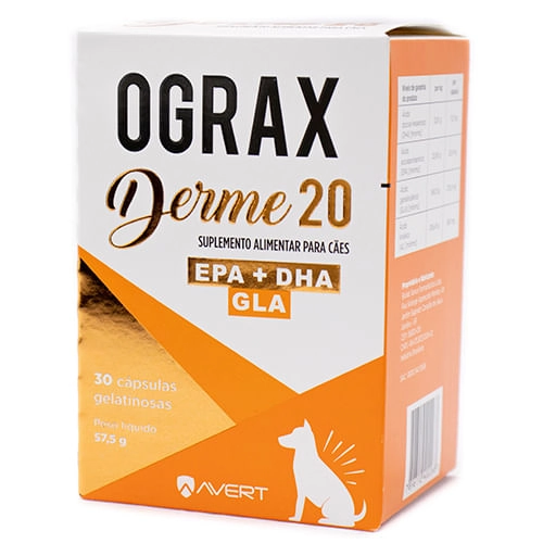Suplemento para Cães Ograx Derme 20 30 cápsulas 30 cápsulas