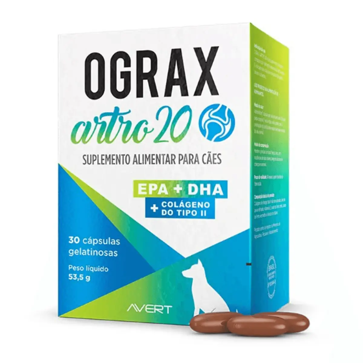 Ograx Artro 20 para Cães Avert 30 cápsulas