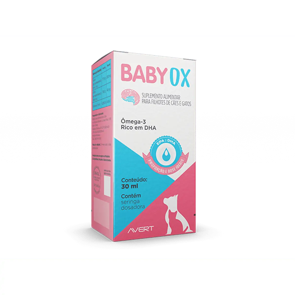 Suplemento Avert BabyOx para Cães e Gatos Filhotes 30 ml