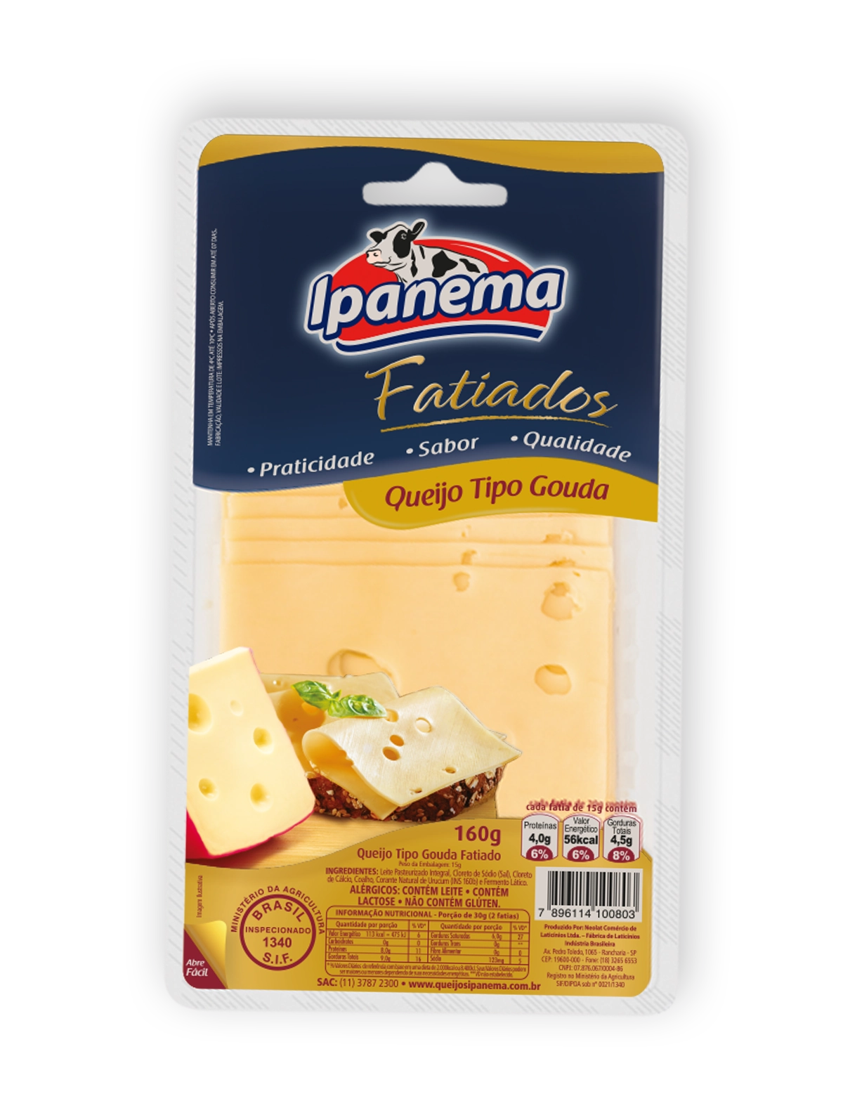 Queijo Gouda Fatiado Ipanema 160g