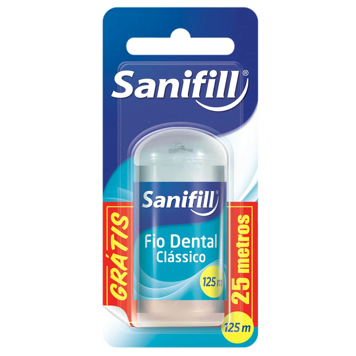 Fio Dental Clássico Sanifill Blister Leve 125m Pague 100m