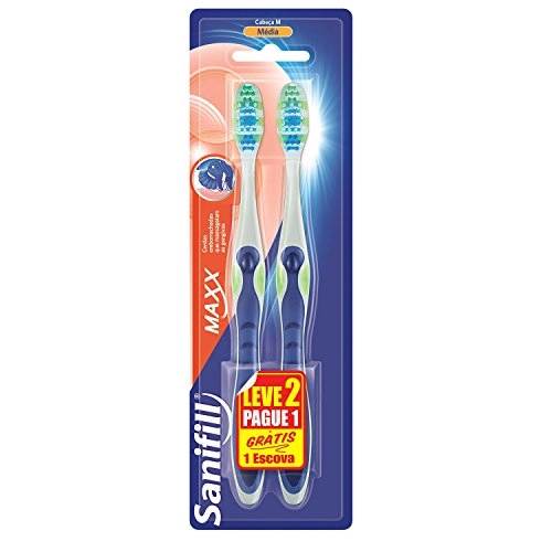 Escova Dental Sanifil Maxx Cabeça Média Leve 2 Pague 1