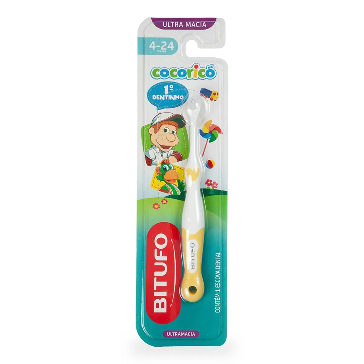 Escova De Dente Bitufo Cocoricã 1â Dentinho 1 Unidade