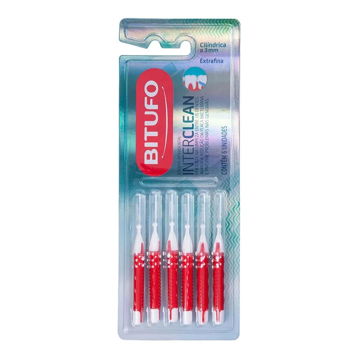 Escova Interdental Bitufo Interclean Cilindrica 3mm 06un