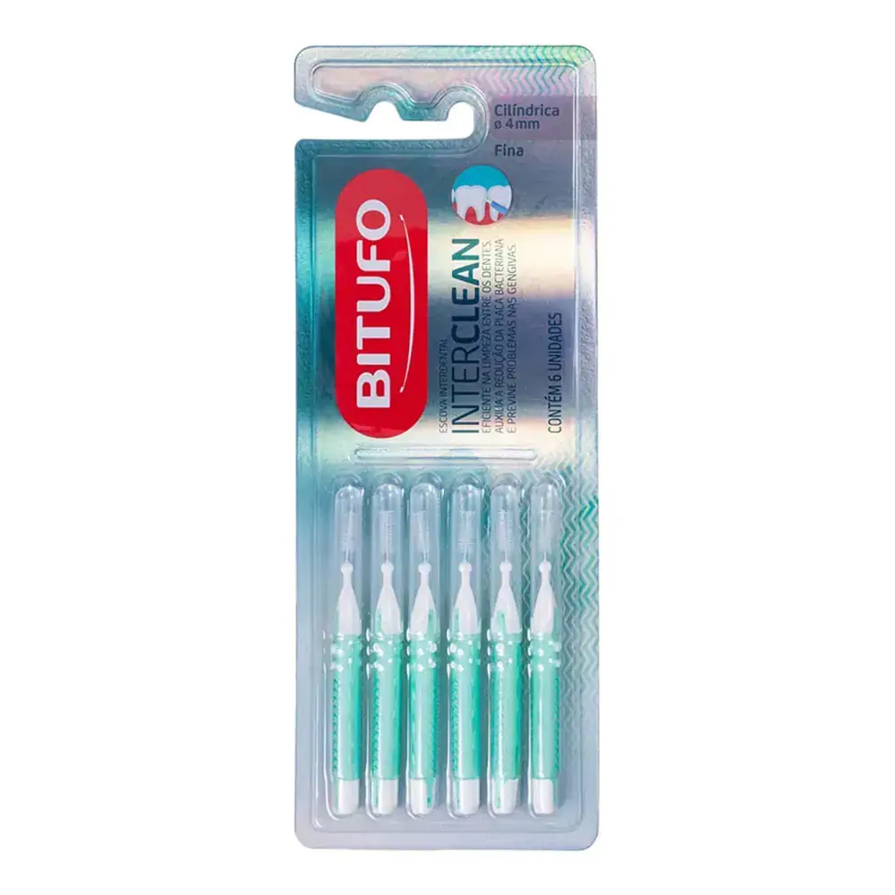 Escova Interdental Bitufo Interclean Cilindrica 4mm 6un