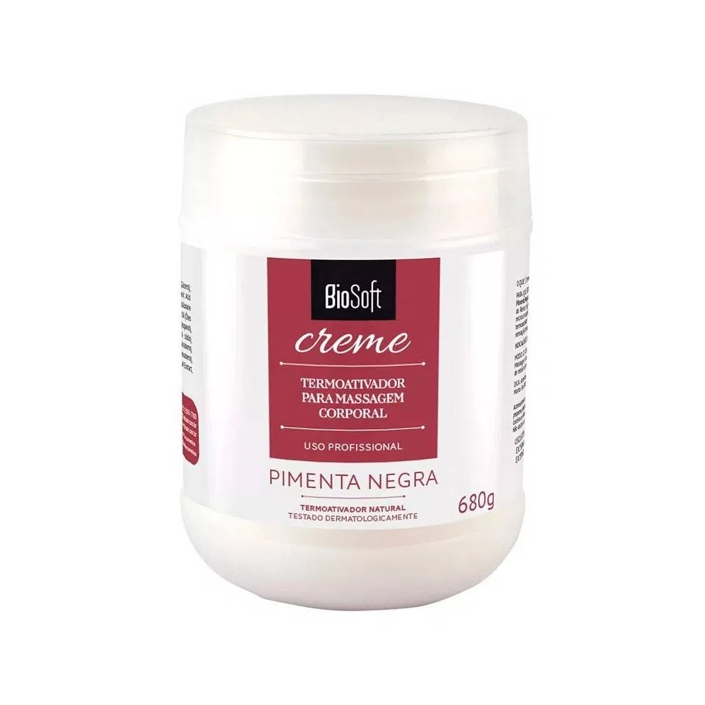 Creme Termoativador Massagem Corporal Bio Soft Pimenta Negra 680g