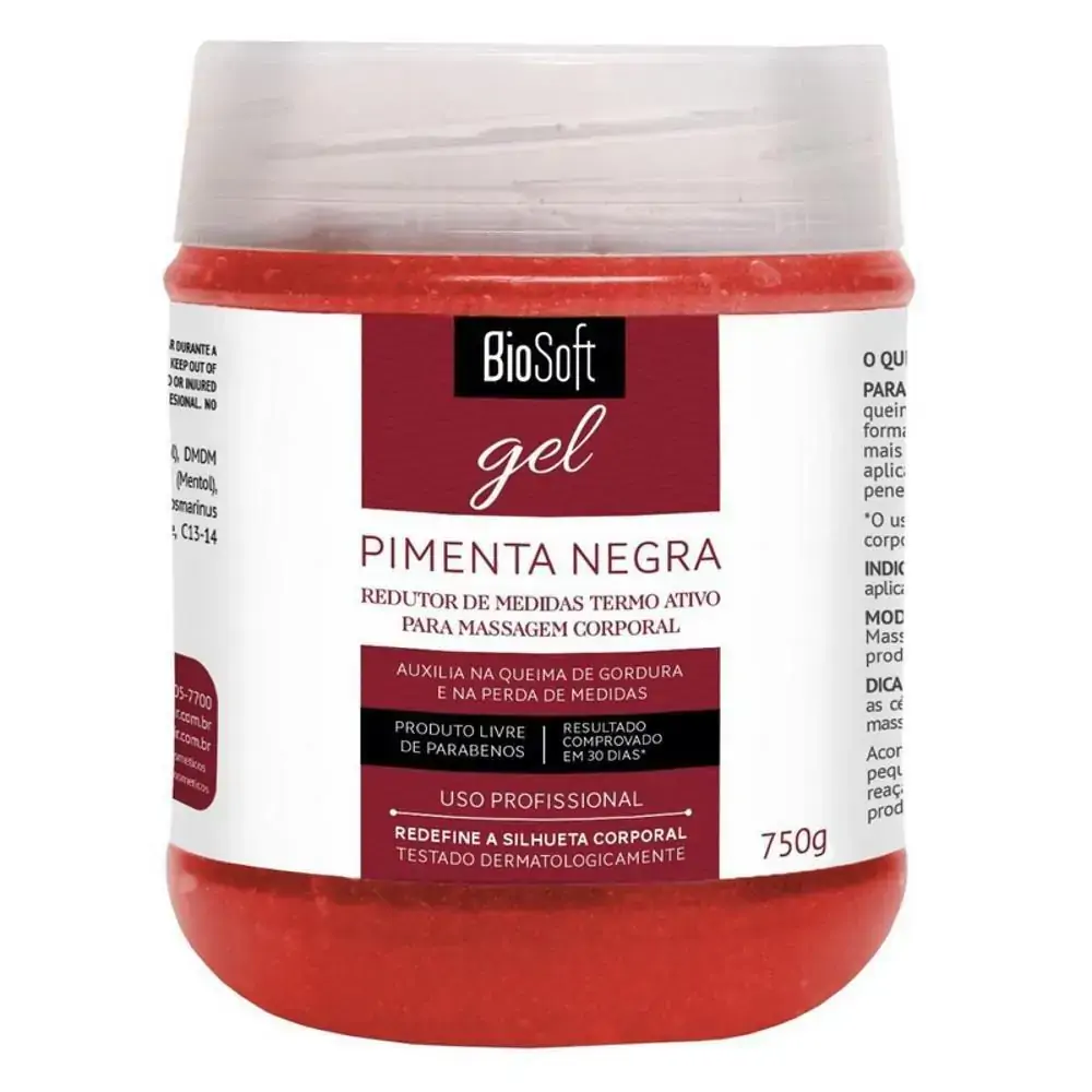 Gel Redutor Termo Ativo BioSoft Pimenta Negra 750g
