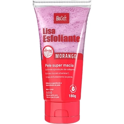 Esfoliante Corporal Soft Hair Biosoft Lisa 180g Morango