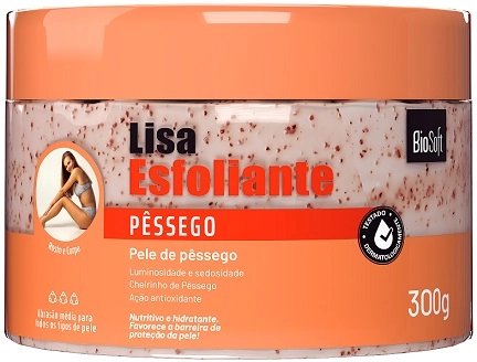Esfoliante Corporal Soft Hair Biosoft Lisa 300g Pessego