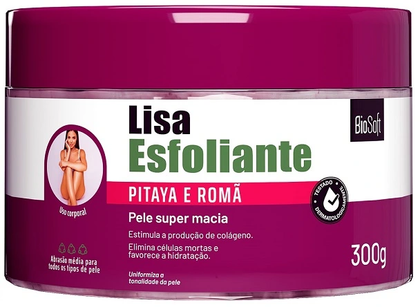 Esfoliante Corporal Soft Hair Biosoft Lisa 300g Pitaya E Roma