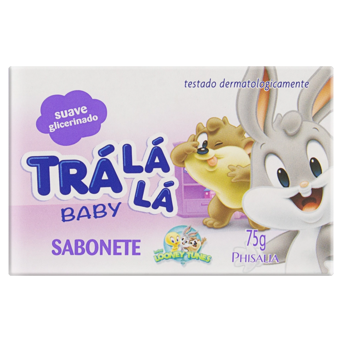 Sabonete Barra Glicerinado Looney Tunes Trá Lá Lá Baby Suave Caixa 75g