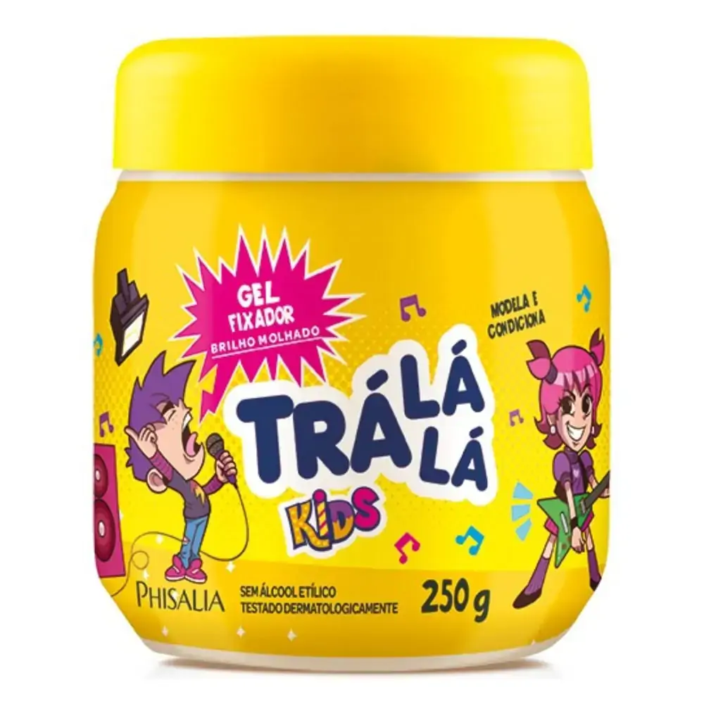 Gel Fixador Brilho Molhado Trá Lá Lá Kids Pote 250g