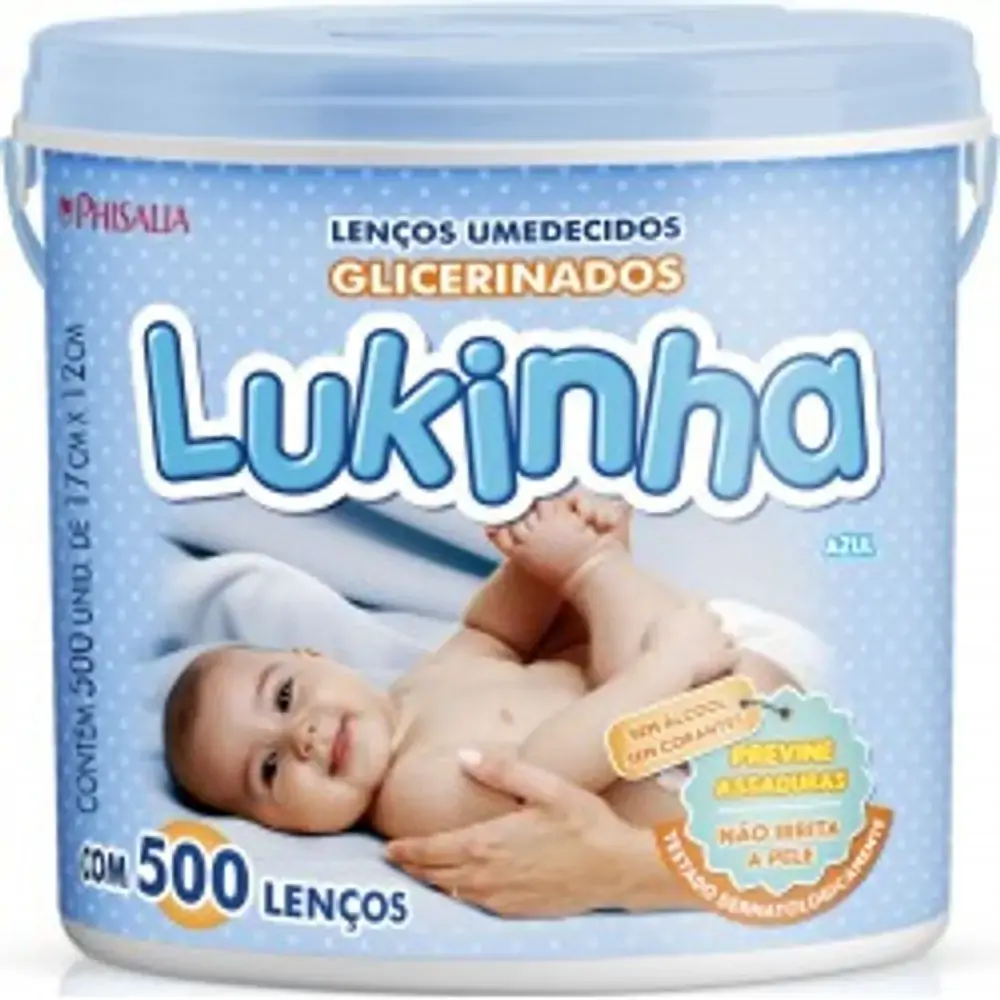 Lenco Umed Lukinha Glic Azul Balde C/500