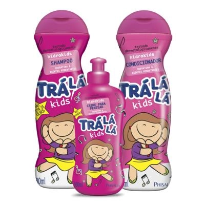 Kit Shampoo 480ml Condicionador 480ml Trá Lá Lá Hidrakids Grátis Creme Para Pentear 300ml