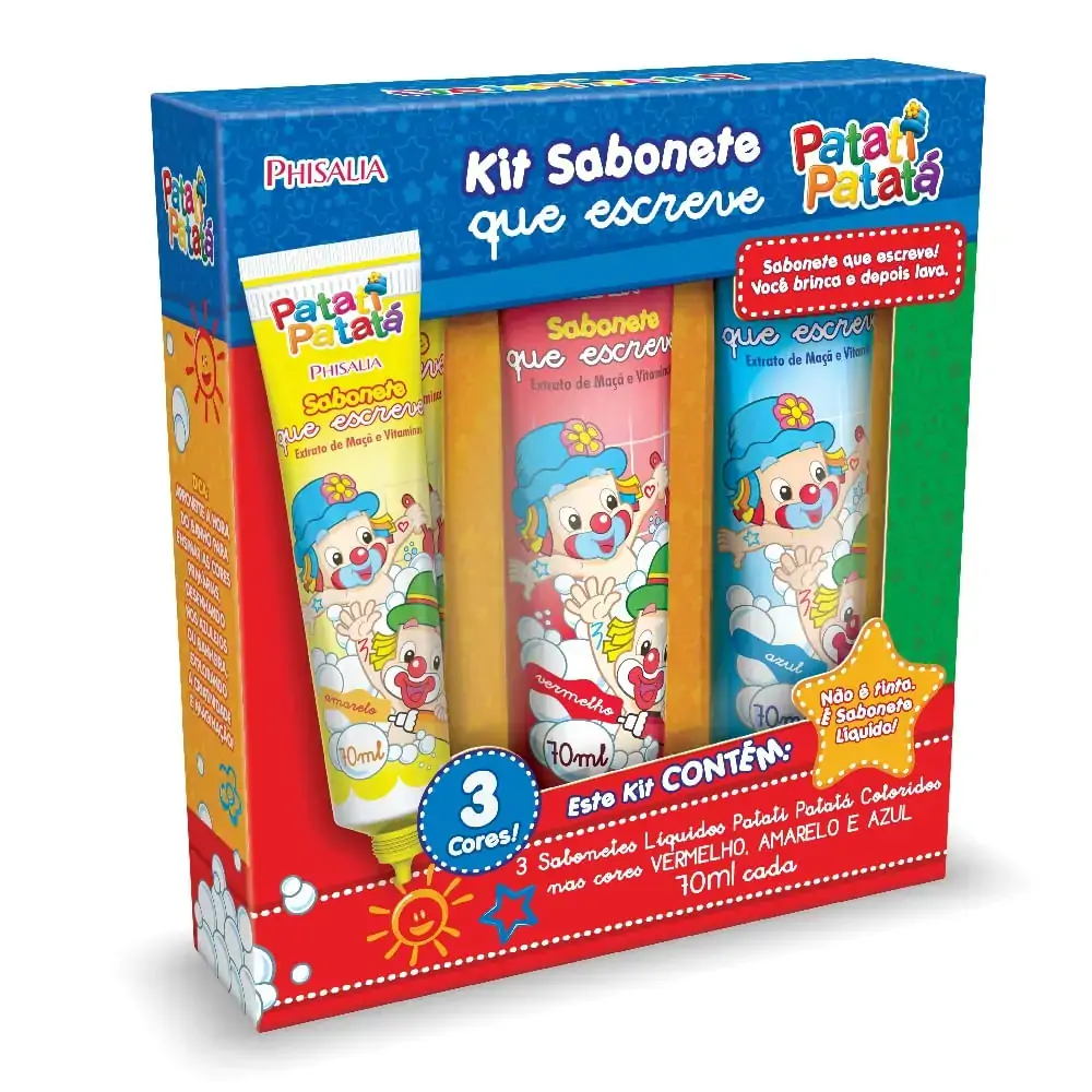 Kit Patati Patata Sabonete Que Escreve C/3 Cores