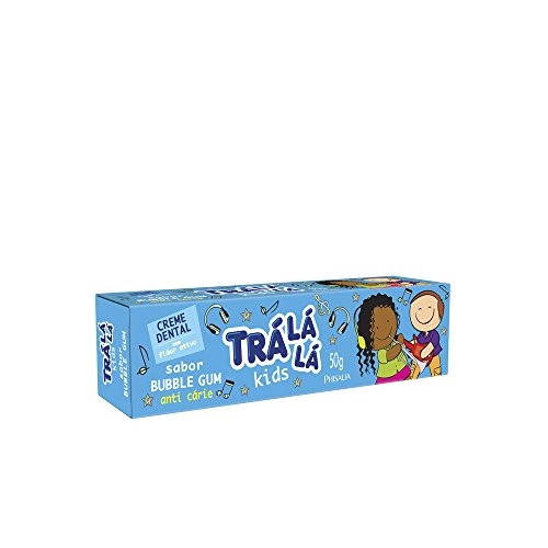 Creme Dental Infantil Com Flúor Bubble Gum Trá Lá Lá Aventura Caixa 50g