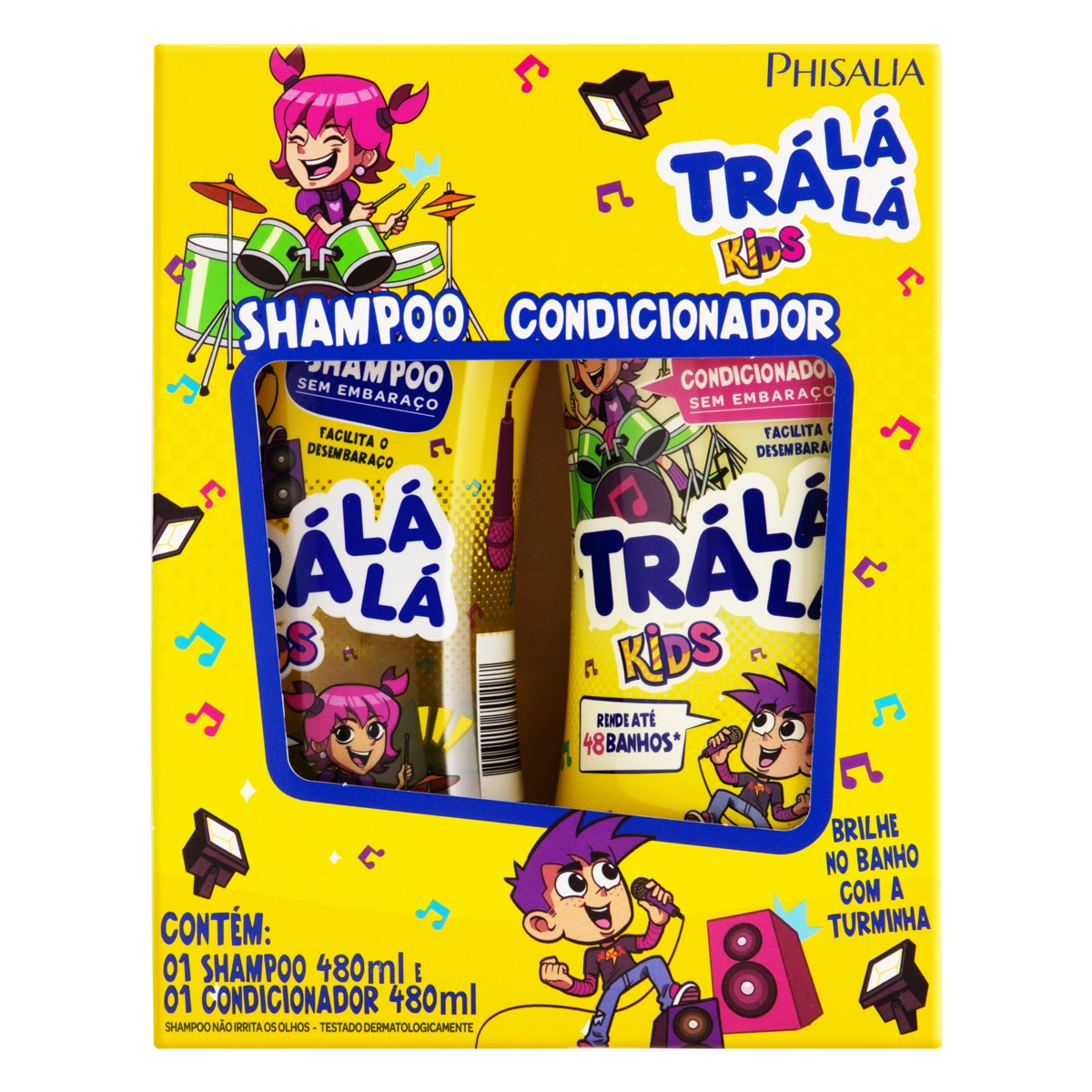 Kit Shampoo Condicionador Trá Lá Lá Kids Sem Embaraço 480ml Cada