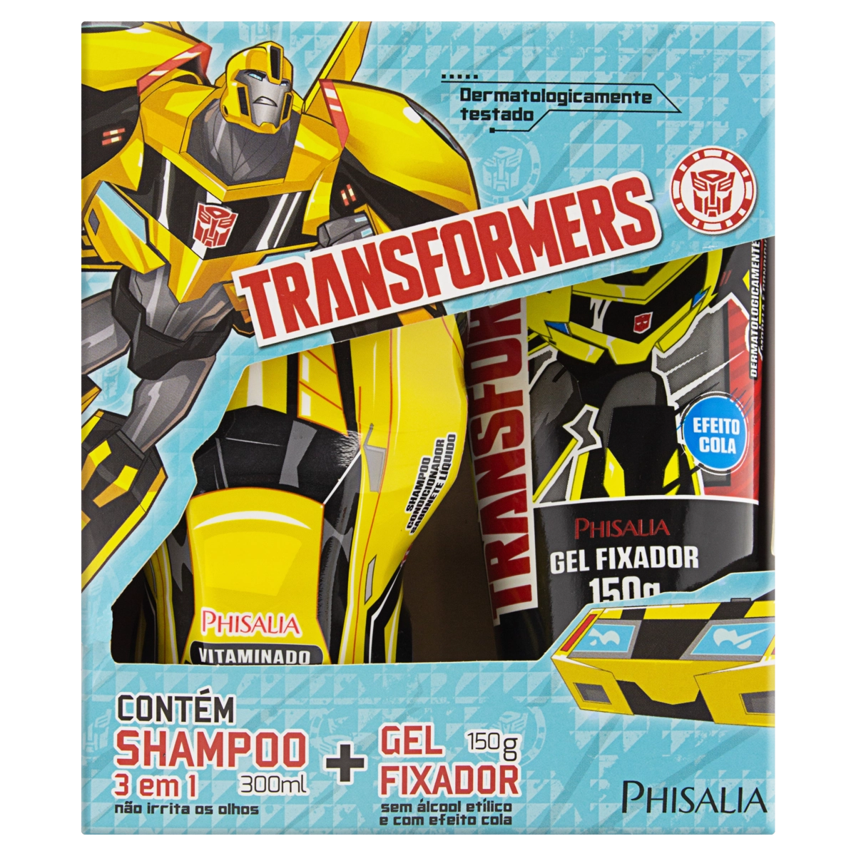 Kit Shampoo 3 Em 1 300ml Gel 150g Infantil Trasformers Phisalia
