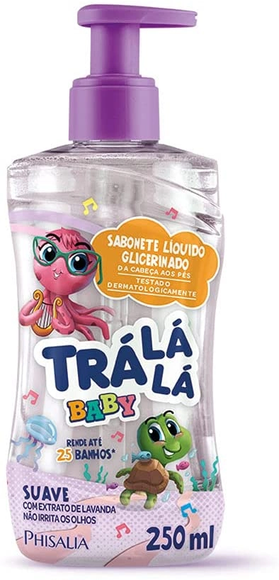 Sabonete Líquido De Glicerina Da Cabeça Aos Pés Trá Lá Lá Baby Suave Frasco 250ml
