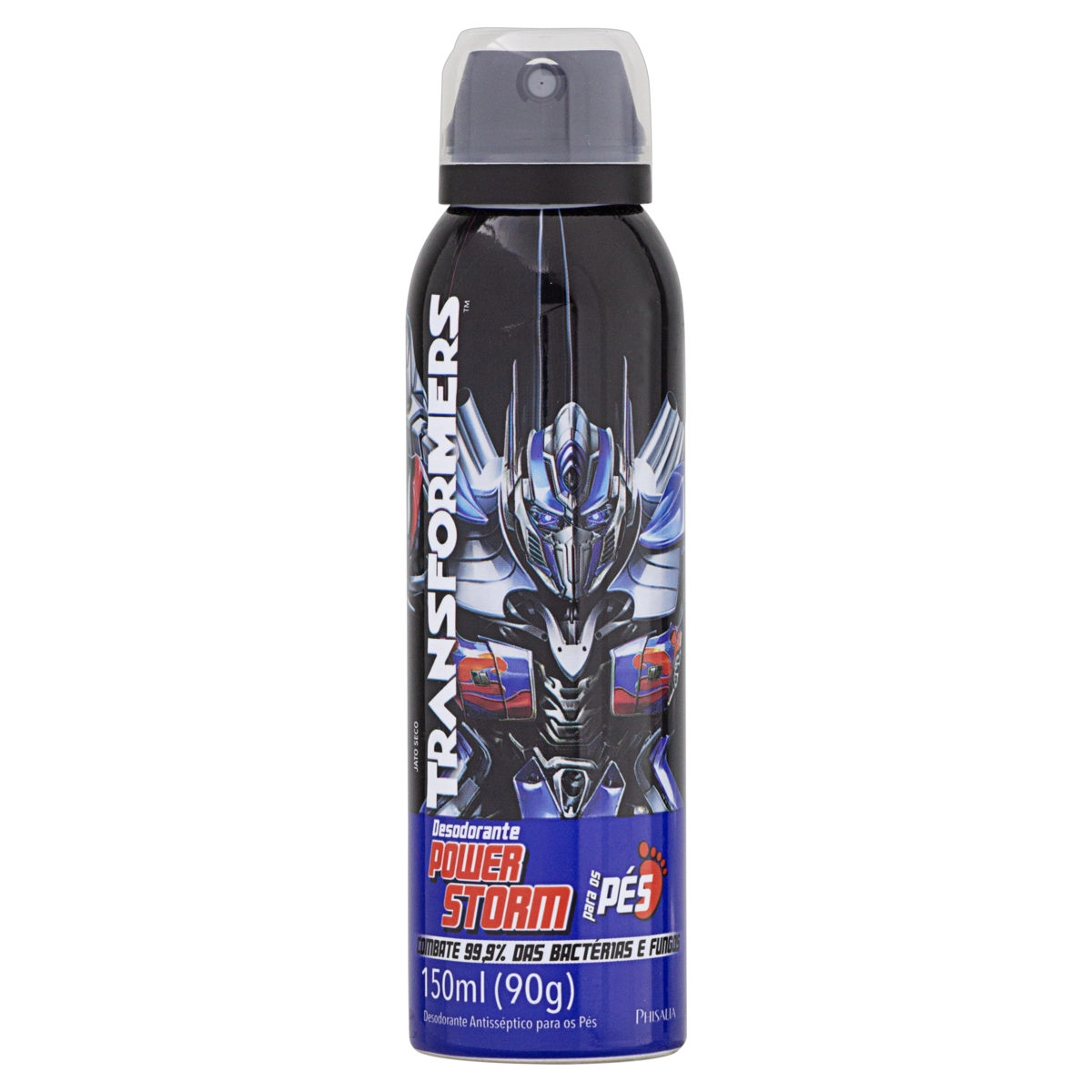 Desodorante Para Os Pés Jato Seco Transformers Phisalia Power Storm Frasco 150ml