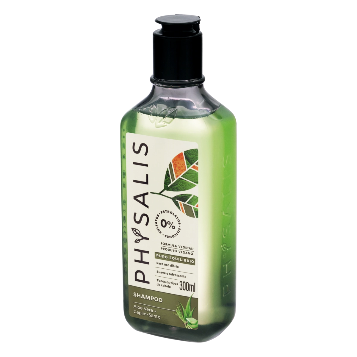 Shampoo Aloe Vera E Capim Santo Physalis Puro Equilíbrio Frasco 300ml