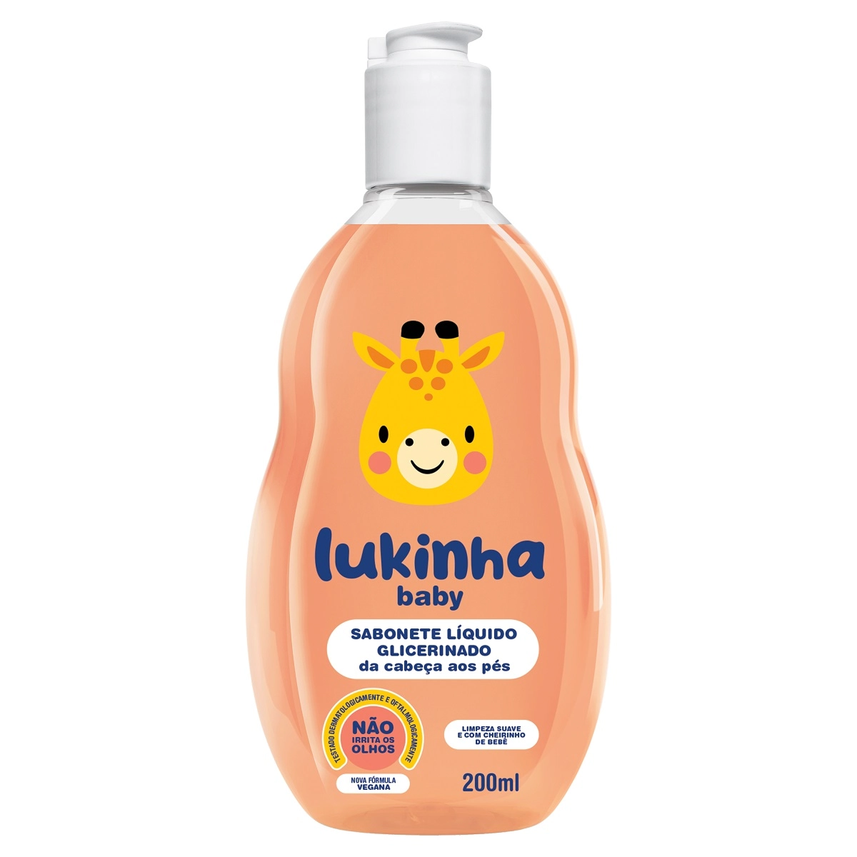 Sabonete Líquido De Glicerina Da Cabeça Aos Pés Lukinha Baby Frasco 200ml