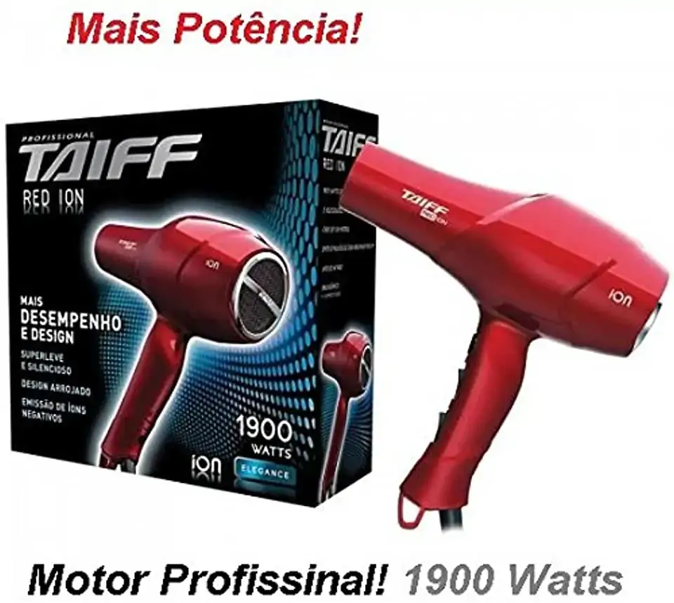Secador Taiff Red íon C/ Emissão De íons 1900w