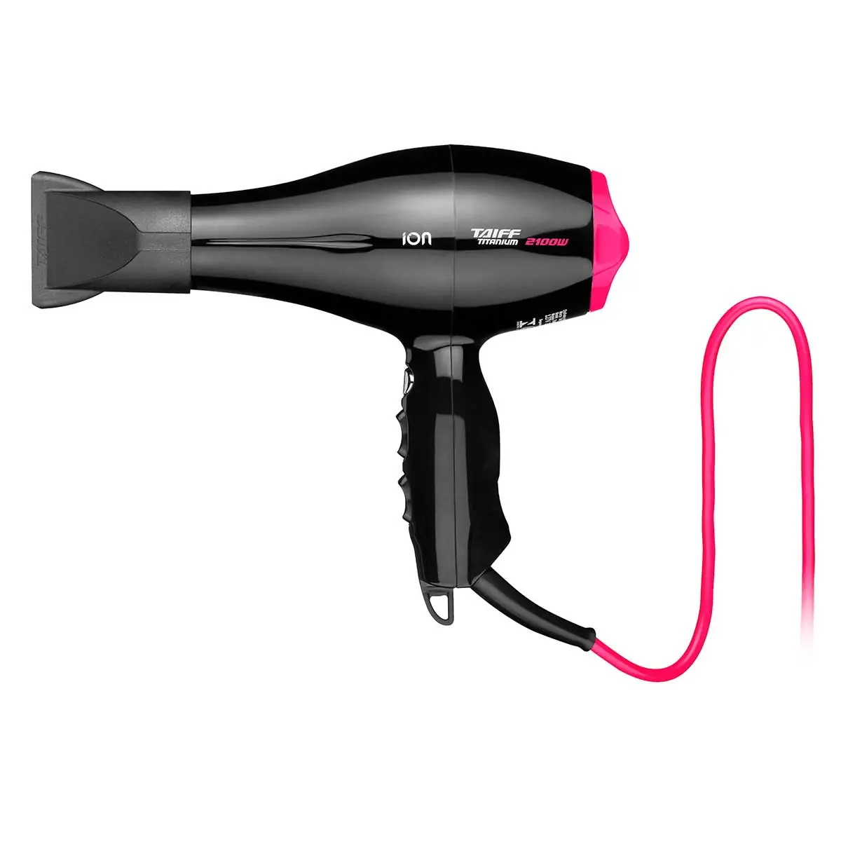 Secador de Cabelo Taiff Série Colors Titanium 2100W Preto e Rosa 220V