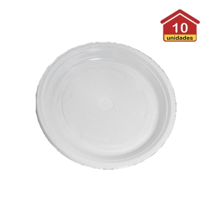 Prato Descartável Copozan Raso Branco 10unidade X 15cm
