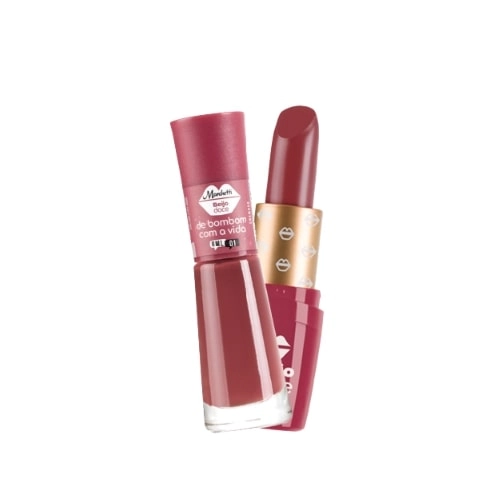 Kit Batom Esmalte 8ml 01 Bombom Com A Vida Marchetti