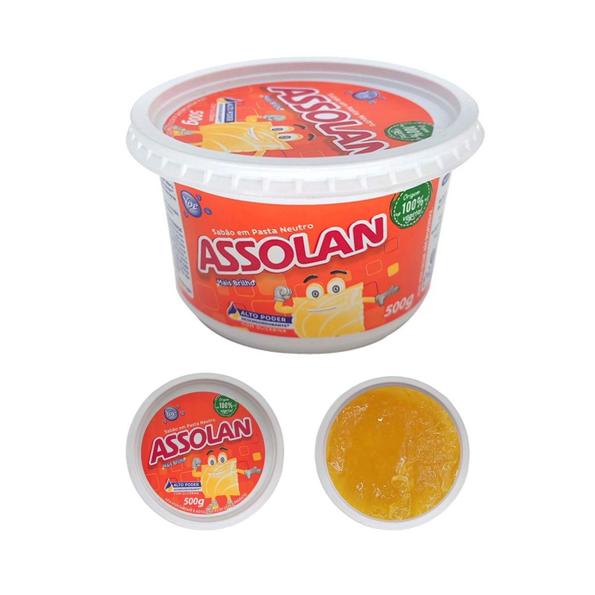 Sabão Em Pasta Neutro 500g - Assolan - 1 Unidade