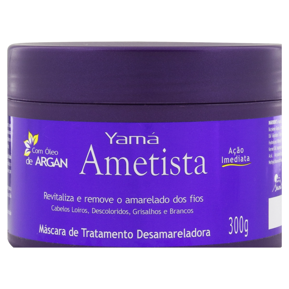 Máscara De Tratamento Desamareladora Yamá Ametista Pote 300g